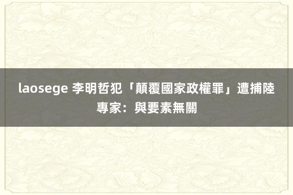 laosege 李明哲犯「顛覆國家政權罪」遭捕　陸專家：與要素無關